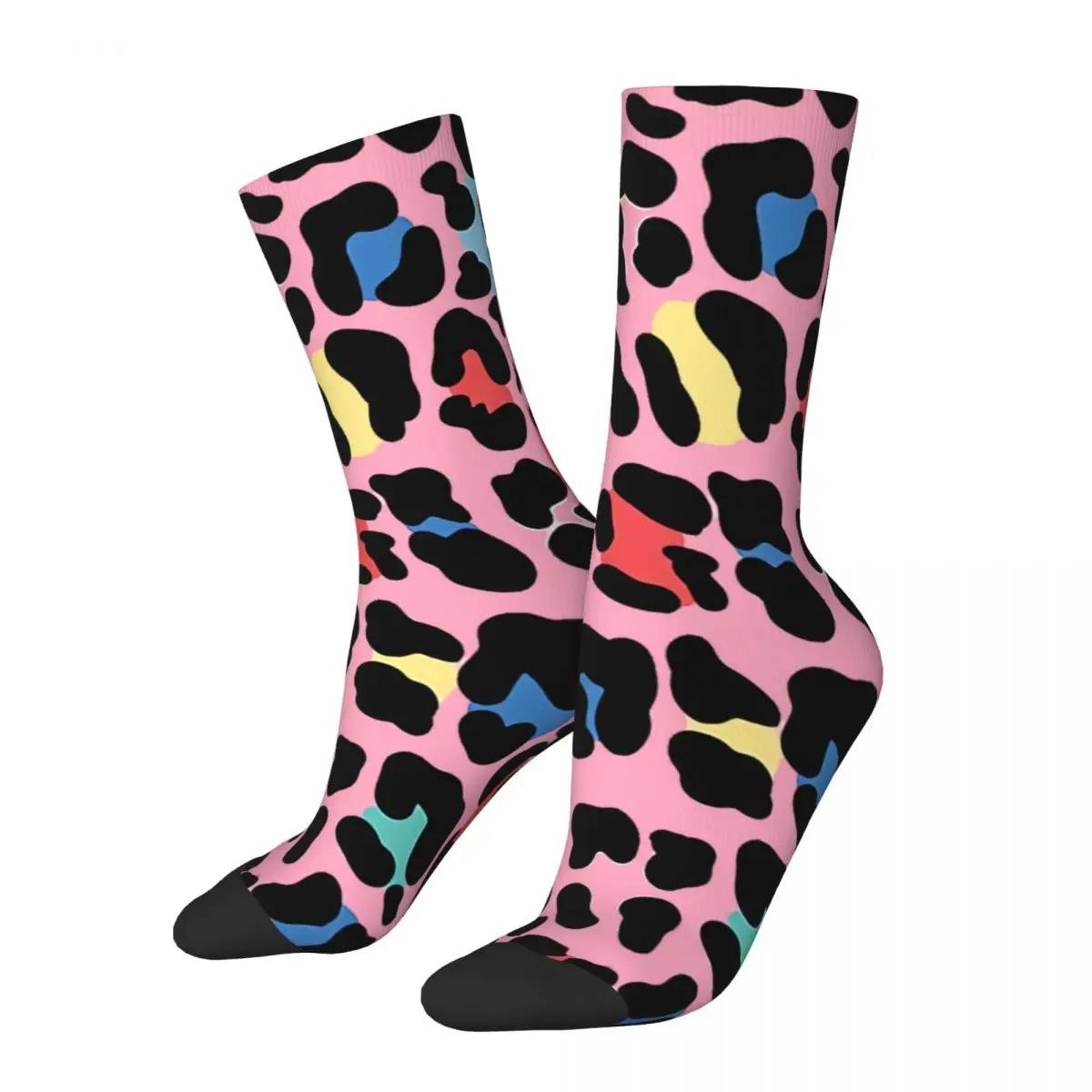 

Hip Hop Vintage Rainbow Leopard By Elebea Crazy Men's Socks Unisex Harajuku Pattern Printed Funny Novelty Crew Sock Boys Gift