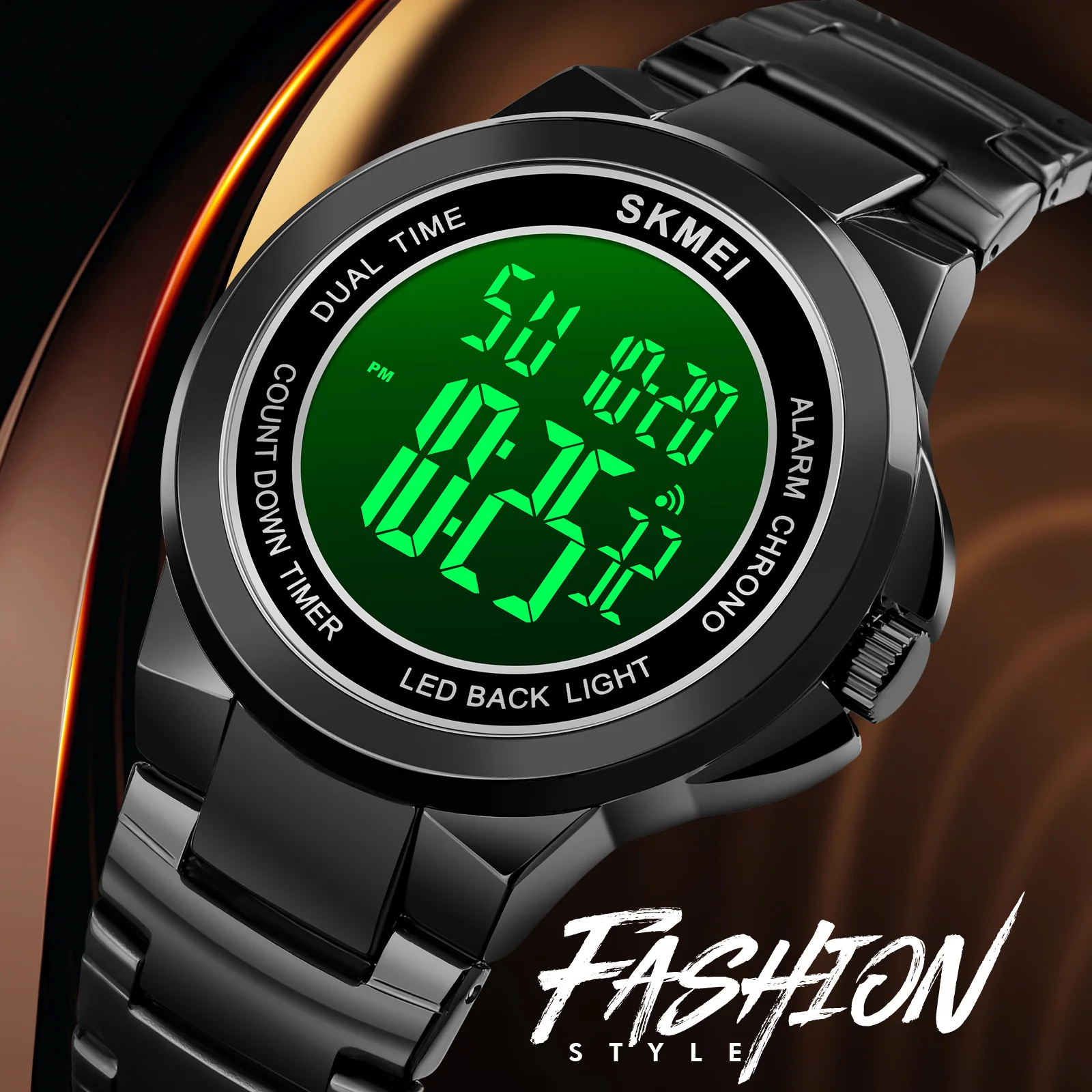 SKMEI 1712  2 Time Stopwatch Fashion LED Waterproof Watches relogio masculino Men Sport Watch Mens Digital Wristwatches 3