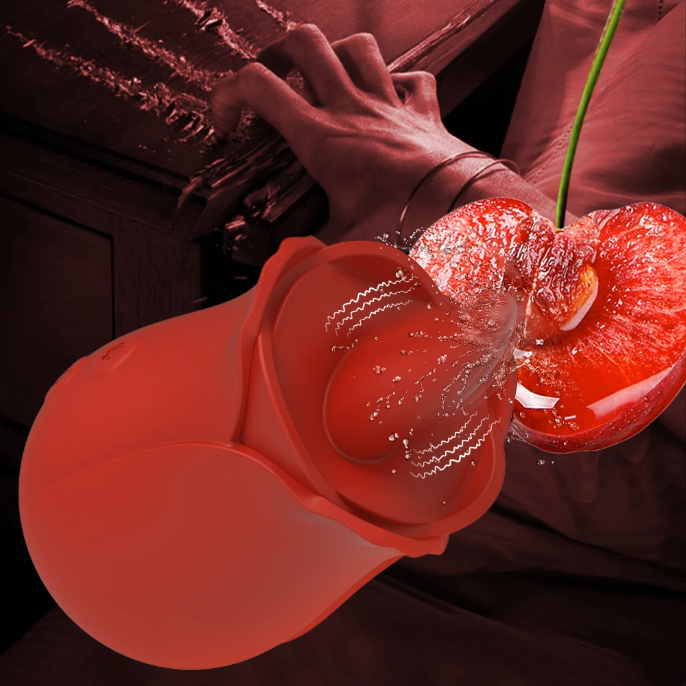 Rose Vibrator Clitoral Stimulator With Tongue Licking Function_voghion.com