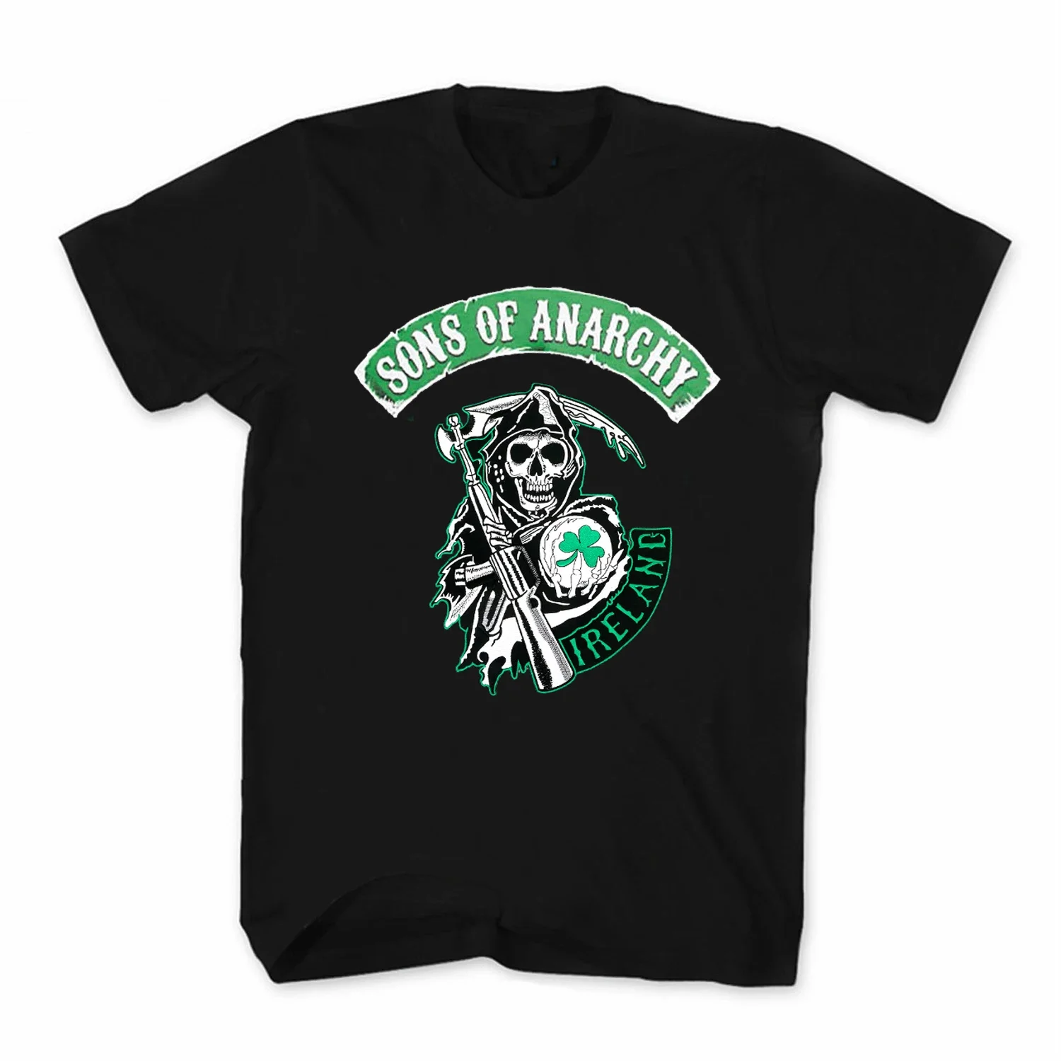 

Vintage Ireland SOA Grim Reaper Symbol T-Shirt 100% Cotton O-Neck Summer Short Sleeve Casual Mens T-shirt Size S-3XL
