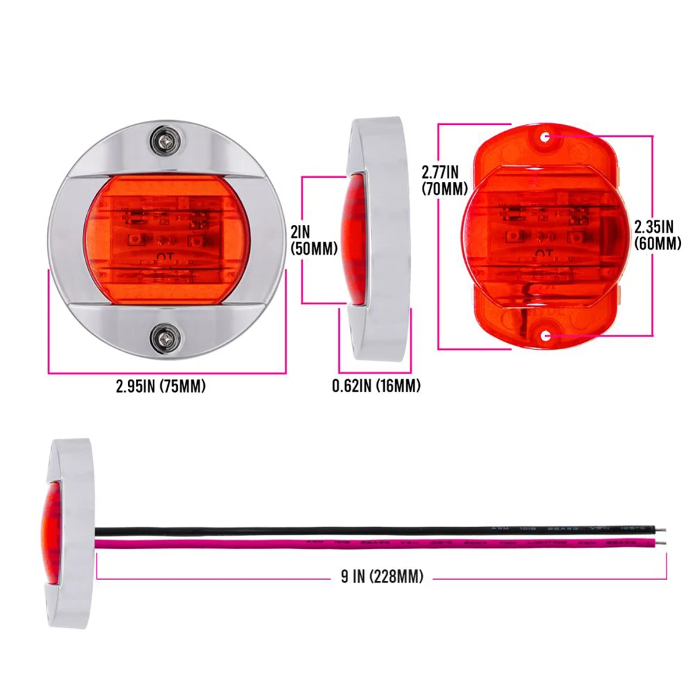 LED Boat Lights Truck Side Light Boat Trailer Truck Marine Lights Red Green Width Light For Side Marker Lights