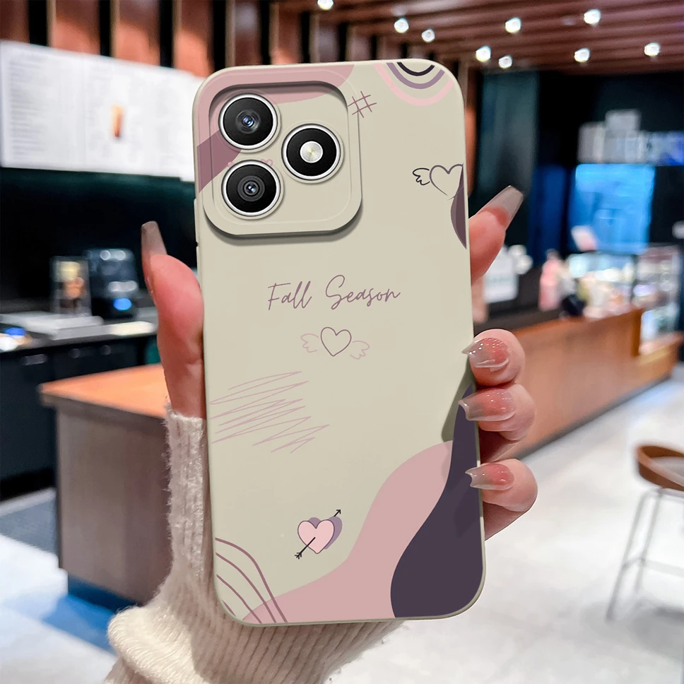 Line Love Print Shockproof Silicone Phone Case Cover