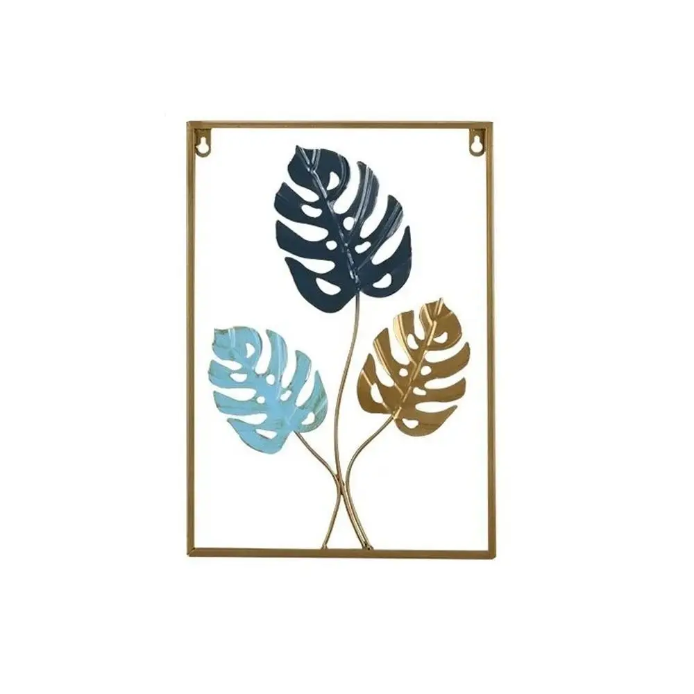 

Rectangle Gold Metal Wall Art Decor Exquisite 17.7*11.8 Inch Iron Wrought Iron Pendant Modern Wall Decoration Living Room
