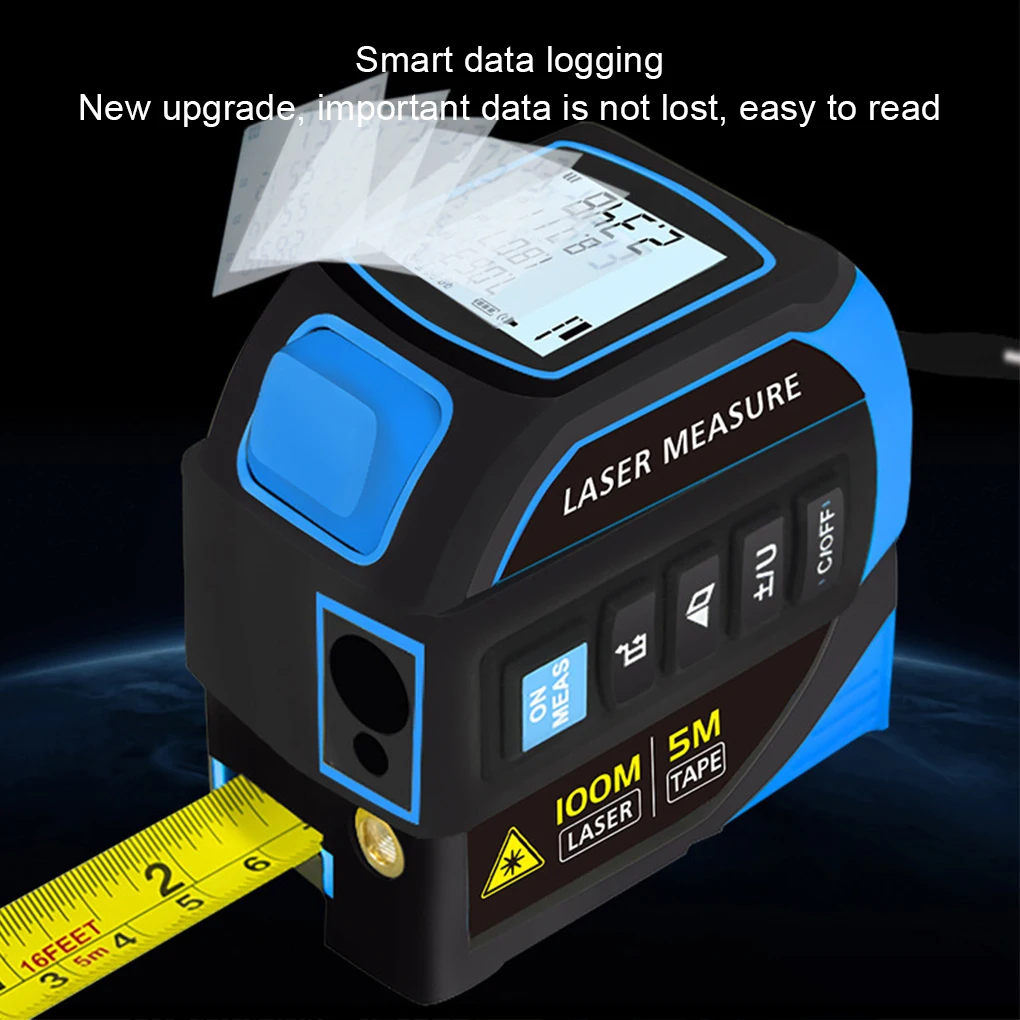 4-in-1 Laser Tape Measure 40/60M Meters Infrared Laser Distance Measuring Smart Energy Ruler High Precision Measuring Instrument