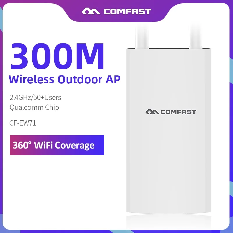 Comfast Cf-ew71 2.4ghz ao ar Livre ap 300mbps de Alta Potência Cobertura Omnidirecional Ponto Acesso Jardim Rua Wi-fi Estação Base