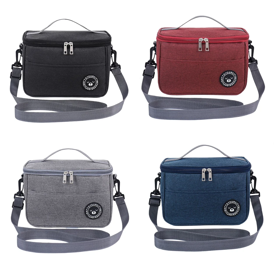 Insulated Lunch Box Men Women Travel Portable Camping Picnic Bag Cold Food Cooler Thermal Bag Kids Insulated Case with Strap lunch bag bento bag cooler bag
