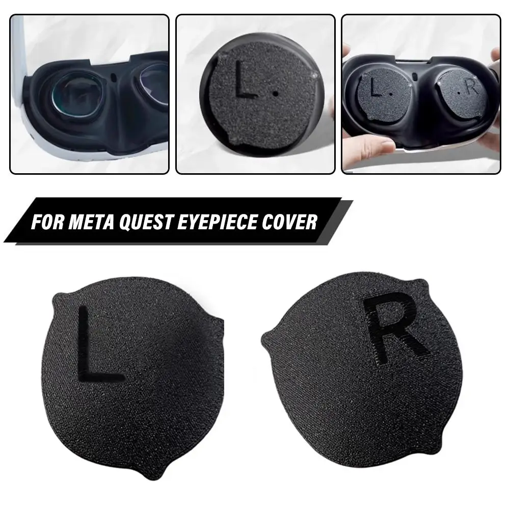 

For Meta Quest3 Eyepiece Lens Protector Cover Dustproof VR 3D Replacement Printed Cap Base Anti-scratch Magnetic Lens E6W7