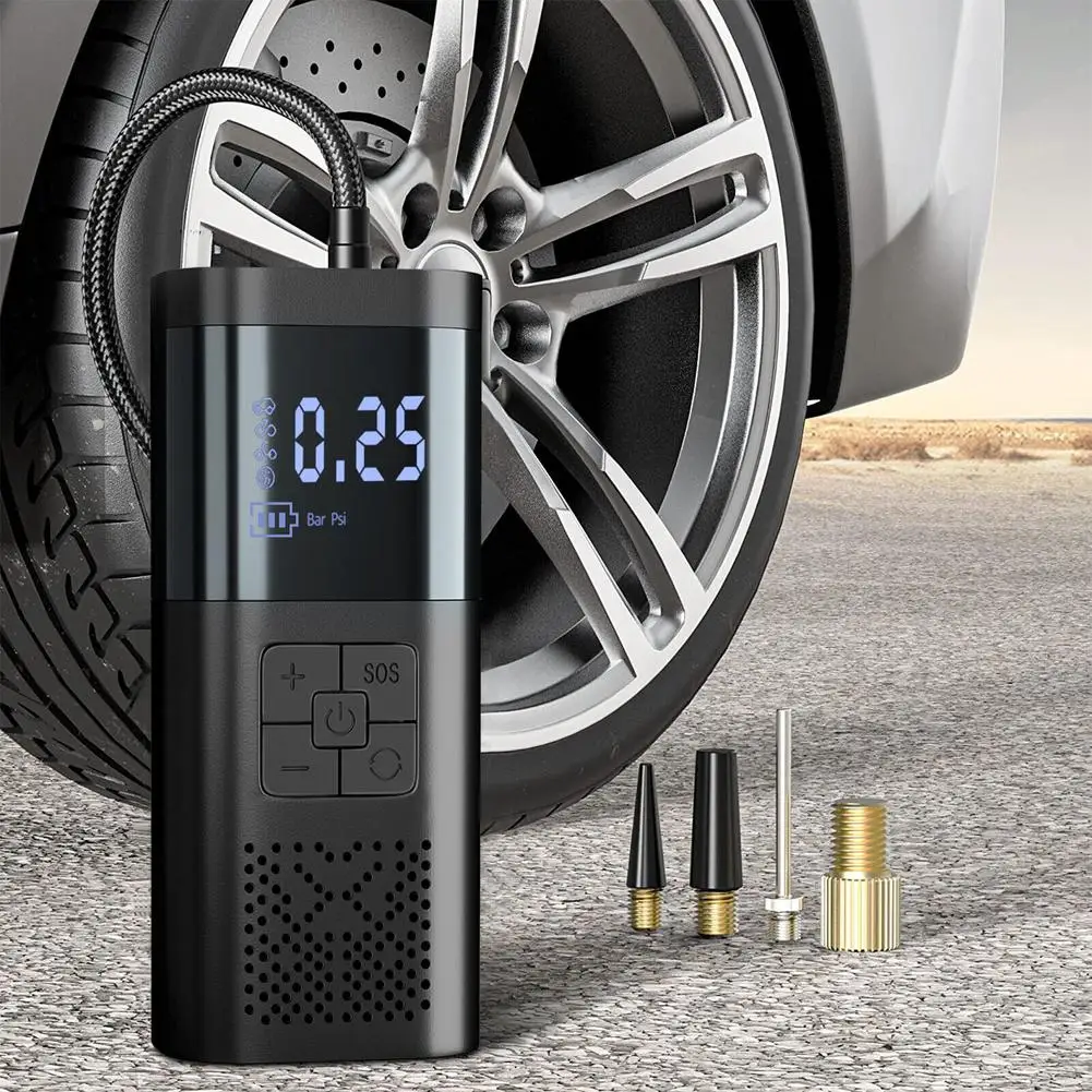 

150psi Car Digital Electric Tire Inflator Portable Lcd Car Wireless Air Pump Compressor 12v Led Night Lighting