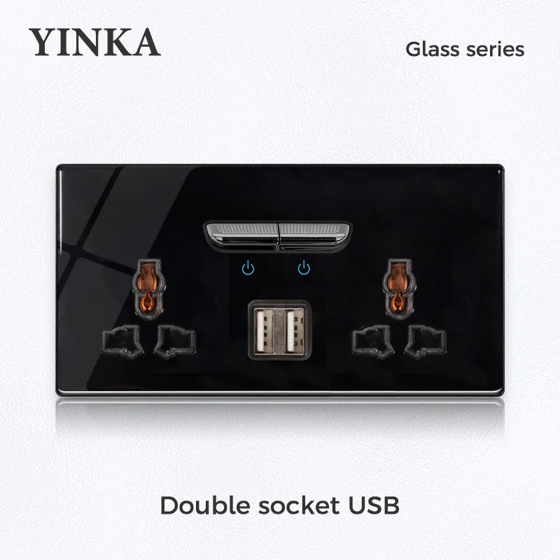 YINKA الزجاج المقسى لوحة التبديل مؤشر LED 1-4 عصاب...