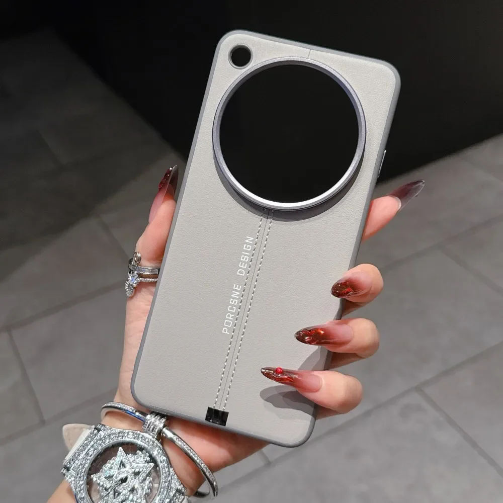Luxury PU Leather Skin Magnetic Wireless Charging Protective Back Cover Case