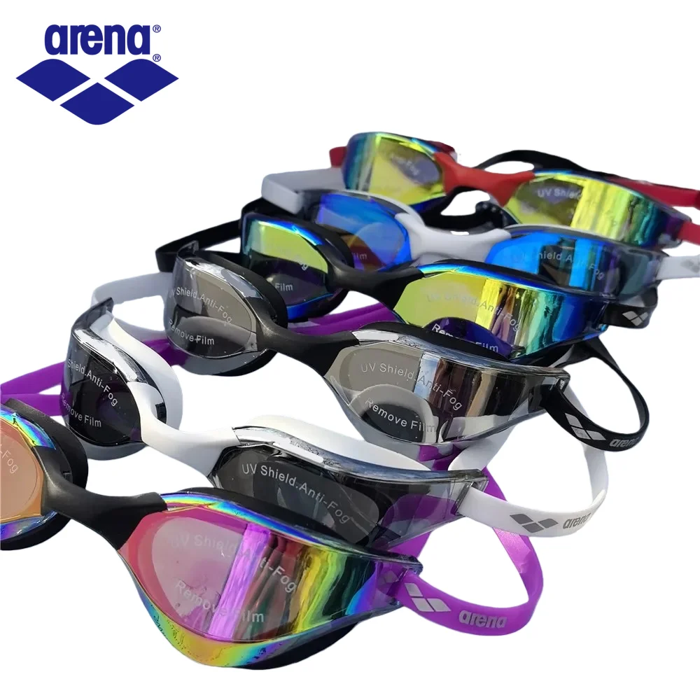 Lunettes de natation adulte HD étanches anti-buée électroplaquées cadre racing professionnel