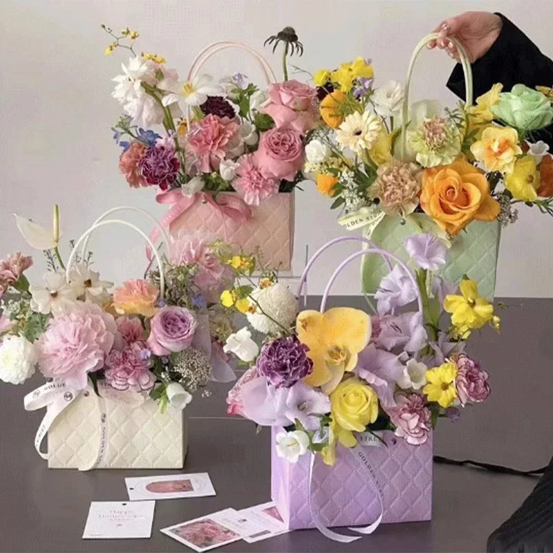 2025, neue wiederverwendbare, wasserdichte Blumen-Einkaufstasche, umweltfreundlich, für Hochzeit, Party, Gastgeschenke, Geschenkbox, tragbarer Blumenstrauß, Verpackung, Dekorationen – Detail 8