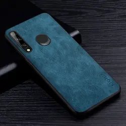 Premium PU Leather Scratch-Resistant Solid Color Phone Case for Huawei P30 Lite (Dark Blue)