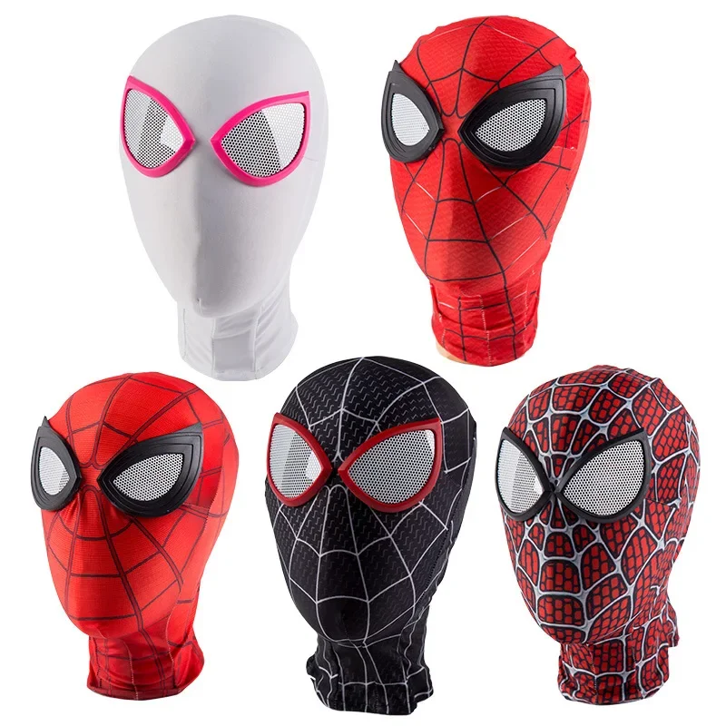 Hot Toys Adult Spiderman Mask Miles Morales Raimi Superhero Cosplay Costume Maschere Lens Prop Face Mask Halloween