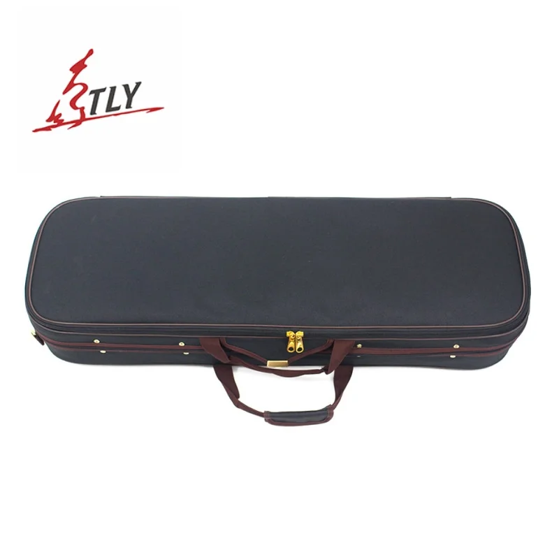 High-End Black Oxford Pleuche Rectangle Violin Case 4/4 with Hygrometer Gift for Violinists