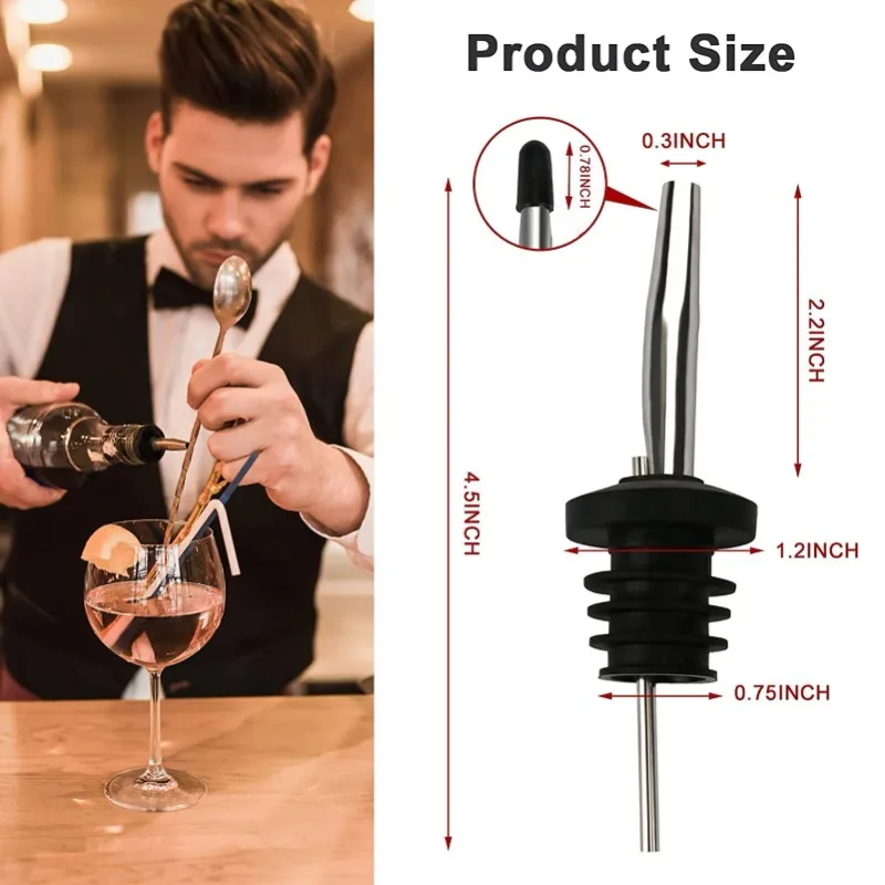 4/8/16/24 Packs Liquor Bottle Pourers for Alcohol Stainless Steal Liquor Bottle Dispensers Speed Pourers for Spirits Bottles wine pourer
