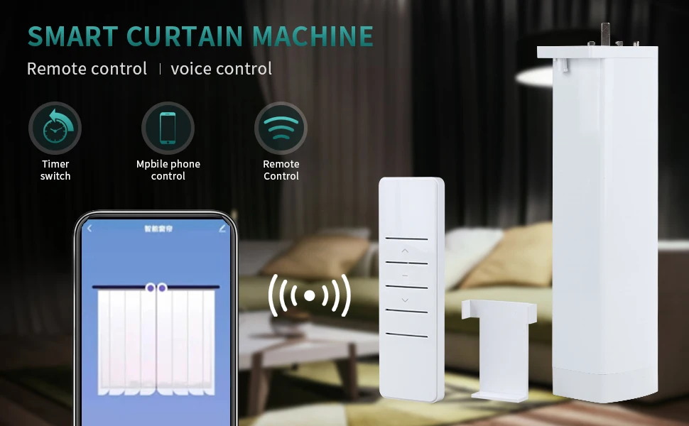 Tuya WiFi Elétrica Inteligente Cortina Motor, Suporte