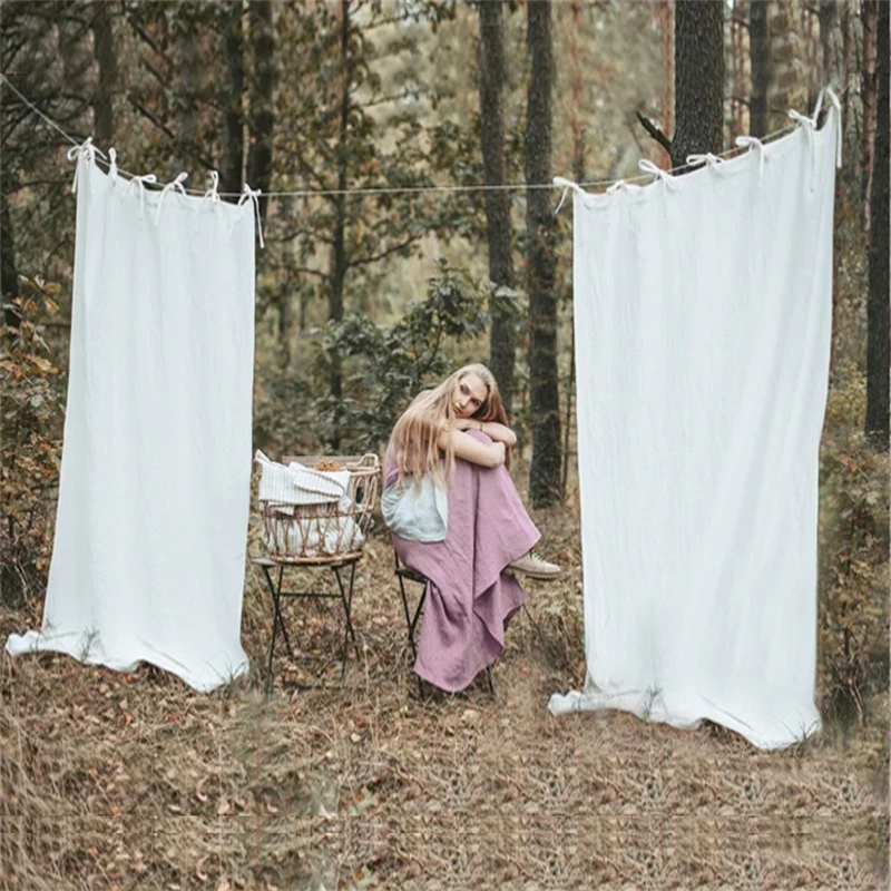 Solid Finished Curtains, 100% Pure Linen, Modern, 50% Blackout, Living Room, Bedroom, Window, Custom Made 6