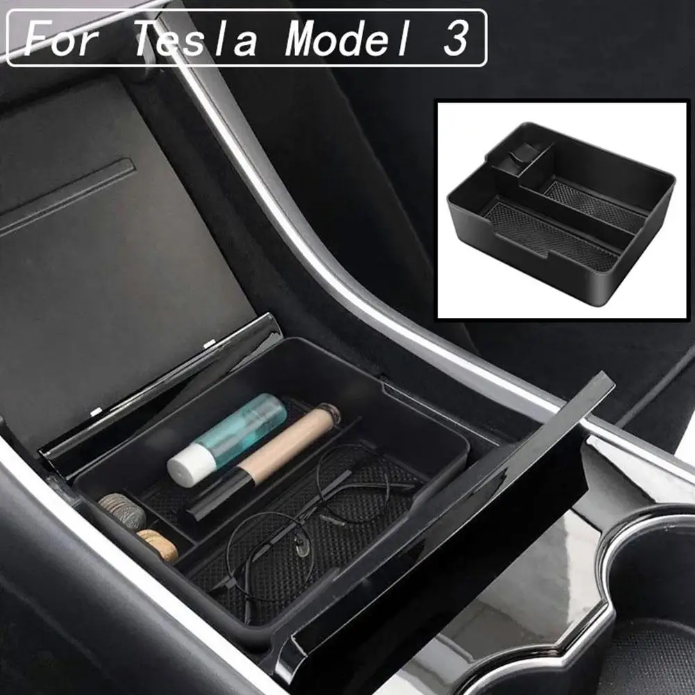 

Автомобильный центральный подлокотник для Tesla Model 3 2017 2018 2019 2020, контейнер для хранения, нескользящий контейнер для хранения и поддержания порядка, автомобильный аксессуар V0E3