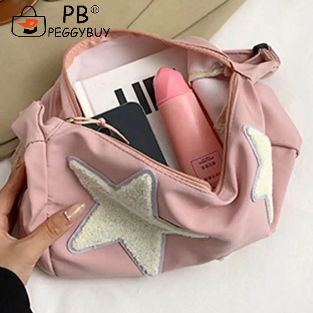 Women Canvas Messenger Shoulder Bag Crossbody Sling Bag Y2k Hobo Pentagram Zipper Satchel Tote Student Book