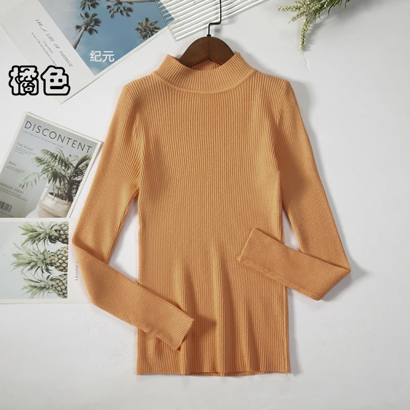 oversized sweaters 2022 New-coming Autumn Winter Tops Basic Turtleneck Pullovers Sweaters Primer Long Sleeve Short Korean Slim-fit tight Sweater brown cardigan Sweaters