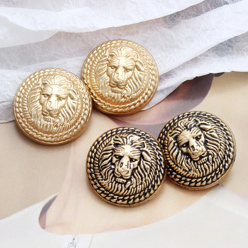 10PCS Clothes Buttons Fashion Lion Head Sewing Button Round Shaped Metal  Gold Button Set for Men Women Blazer Coat Uniform Shirt - AliExpress