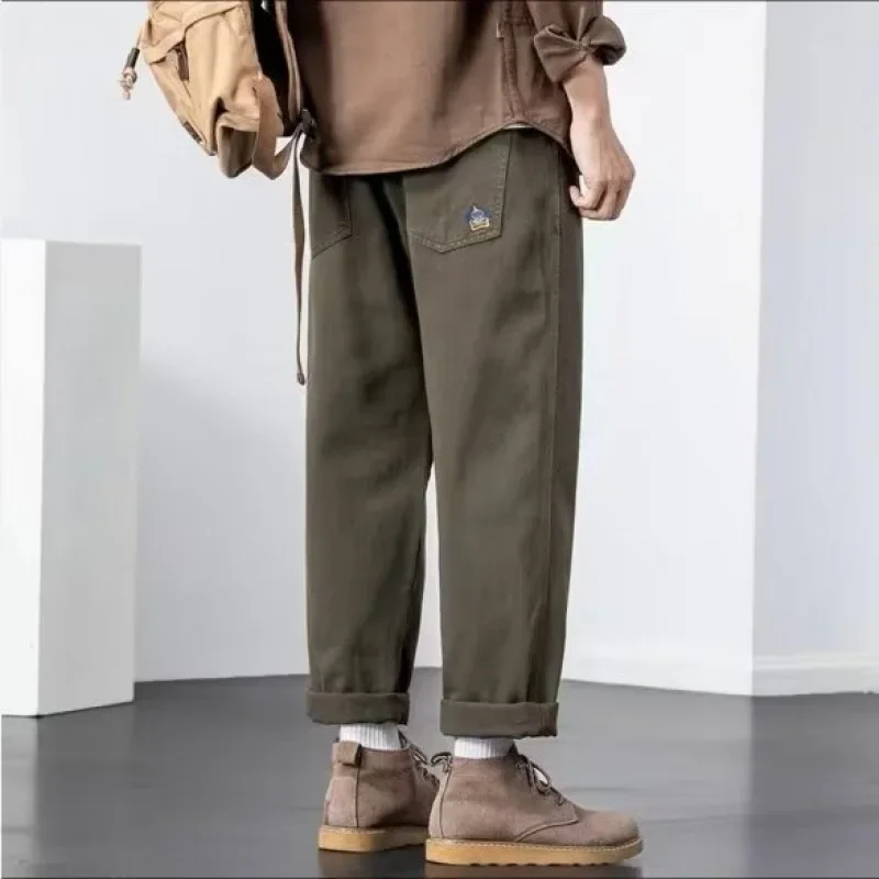 thumbnail image 3 of Pantalones casuales de pierna recta y holgados para hombre, pantalones cortos para la temporada de primavera y verano, estudiantes masculinos, novedad de 2023, 3 of 5