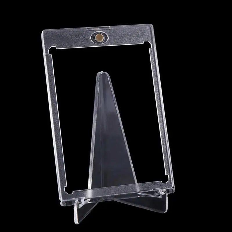 Magnetic Acrylic Trading Card Display Stand and Protector, Waterproof Transparent Holder, Set of 20