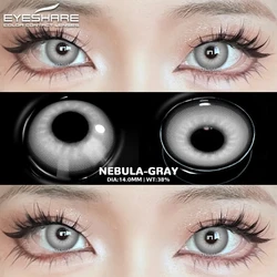 EYESHARE Halloween Crazy Eye Cosmetic Contact Lenses - White, Red, and Black 2 - Pack (NEBULA - GRAY)