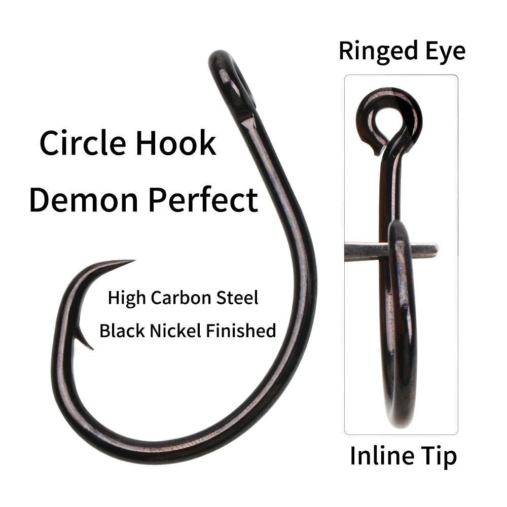 Circle Hooks Saltwater Fishing Hooks, 40pcs in-line Circle Hooks Stainless  Steel Fishing Hooks Tuna Circle Hooks Big Game Hook Extra Strong Wire Short