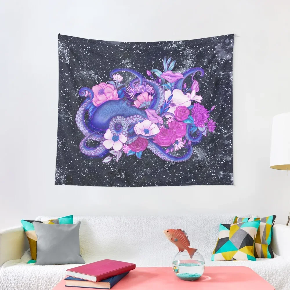매직 오션 문어 컬러 버전 태피스트리 룸, 미적인 침실 장식, 미적인 귀여운 방 물건 태피스트리