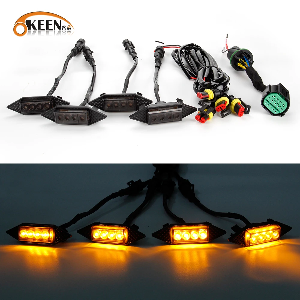 

OKEEN 4pcs Tank 300 GWM Border Edition Car Front Grille Lights Eagle Eye Lamp Drl for Car Raptor Style Driving Auto Accessories