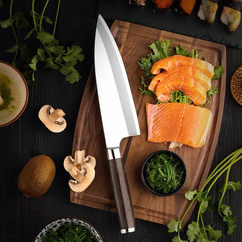 

Sharp Kitchen Knives Single-edged Blade Stainless Steel Chefs Cleaver Sashimi Slicing Sushi Deba Knife Handmade Cooking Tools