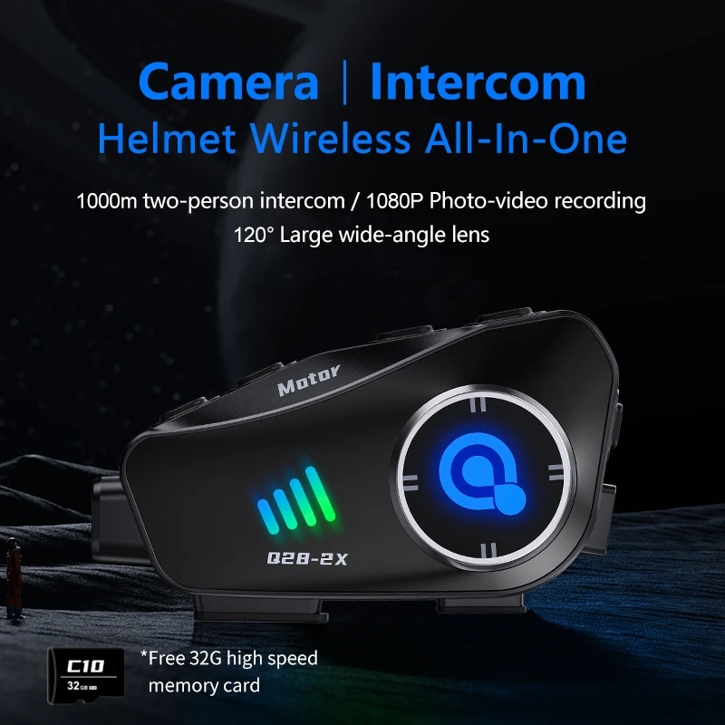 Q28 Motorcycle WIFI Bluetooth Helmet Headset HD Driving Recorder Wireless Camera 1080P Hard Disk Video Recorder Call Headset 3