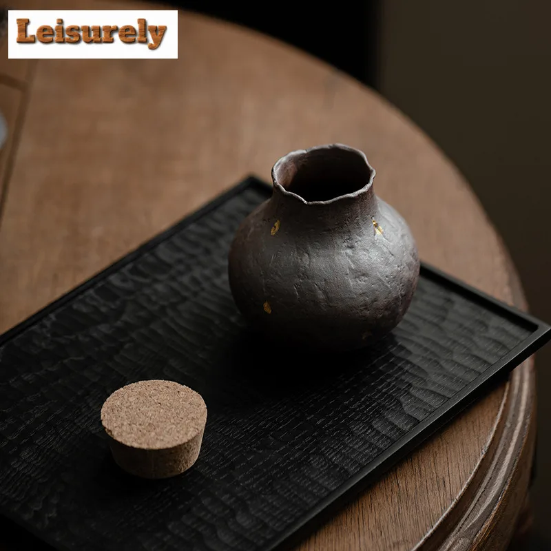 400ML Retro Old Rock Mud Tea Box Organizer Moisture-proof Warehouse Storage Tank Containers Household Tea Caddy Tea Items Gift