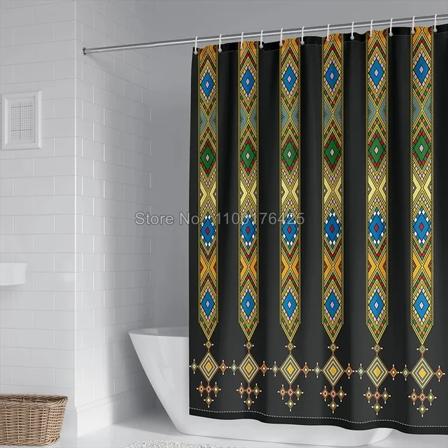 Tenda Da Doccia 180x220 Cm Anti-Muffa - Impermeabile Con Ganci - Fiore Blu Lavabile - Foto 5