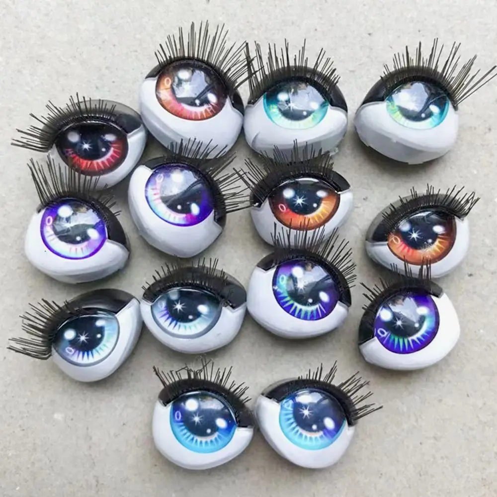 Ojos de seguridad para muñeca, Ojos de plástico arcoíris con pestañas para Amigurumi, 30-50CM, Bjd, juguetes de peluche, accesorios para ojos de muñeca títere, 1 par