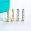 AnuJewel 3mm 2.6cttw D Color Moissanites Hoop Earrings 925 Sterling Silver Luxury Huggie Earring for Women Jewelry Wholesale 4