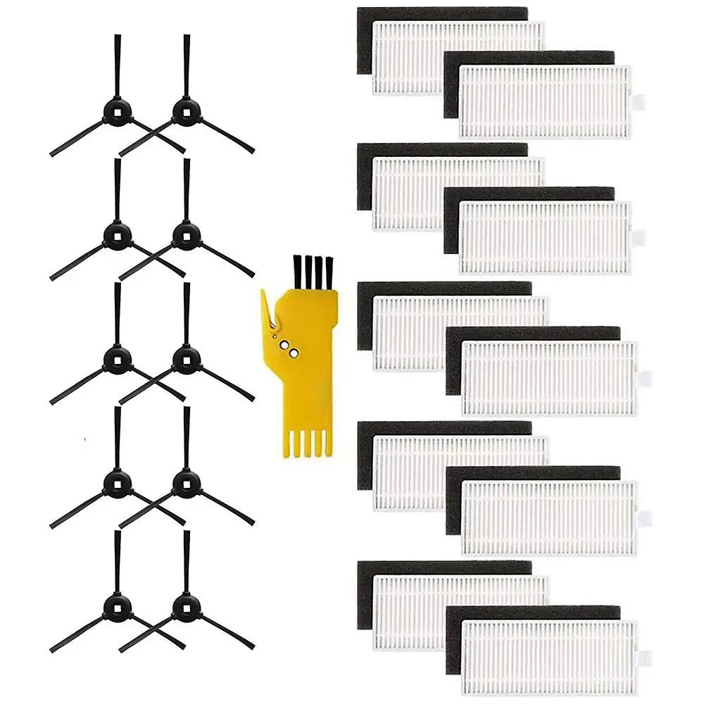 

10 Filters & 10 Side Brushes For Lefant M201 T700 M520 Vacuum Cleaner