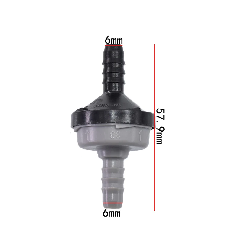 ID6 Black Plastic One-way Valve Non-return Valve One way Air Pump Vacuum Check 2pcs a lot fuel check valve