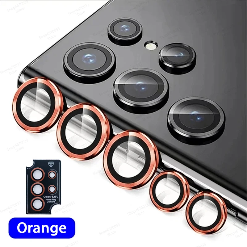 8K Camera Protector Metal Lens Ring with Tempered Glass Cover