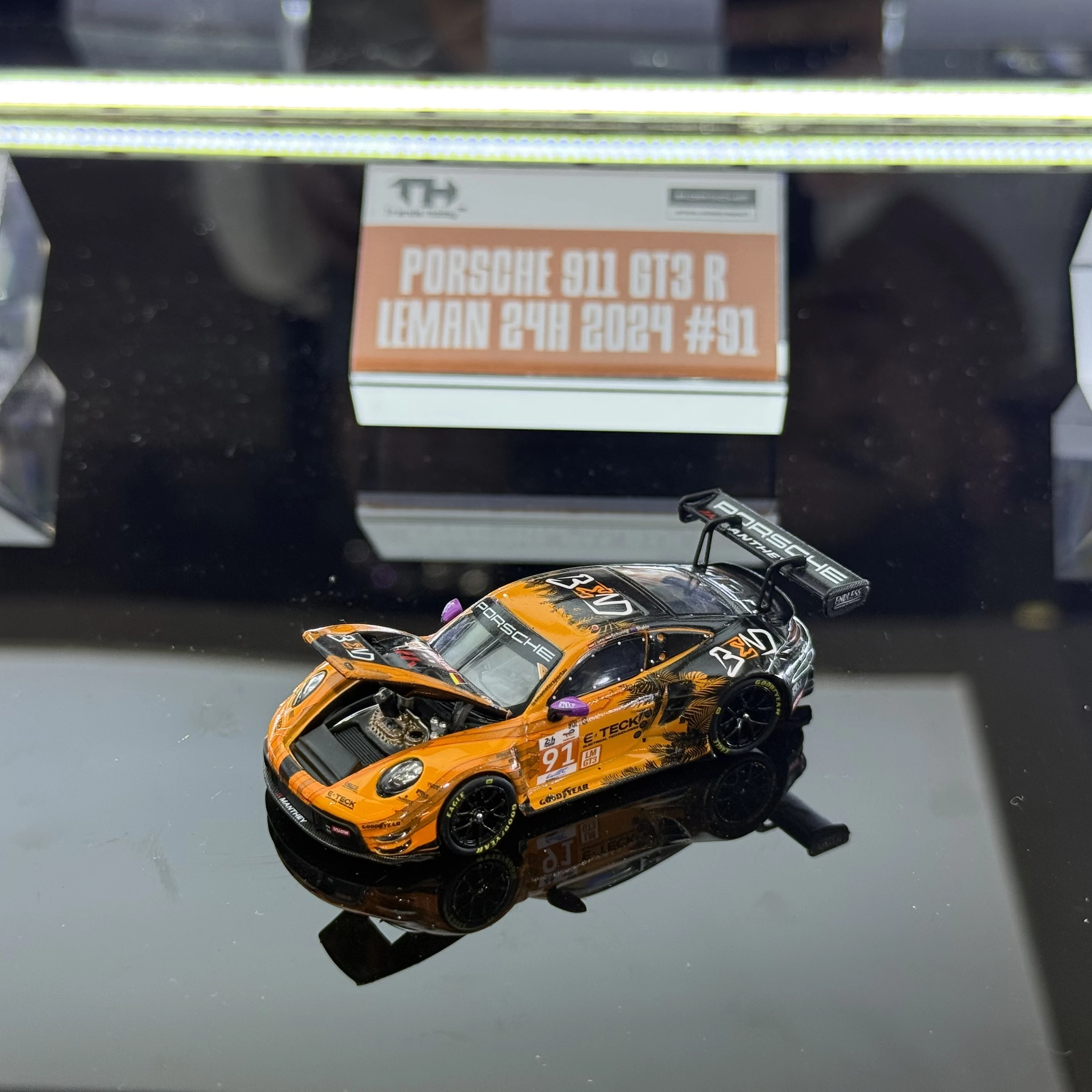 트렌드 하비 1:64 포르쉐 911 GT3 R - 르망 24시간 2024 91 (챔피언) 합금 다이캐스트 자동차 모델