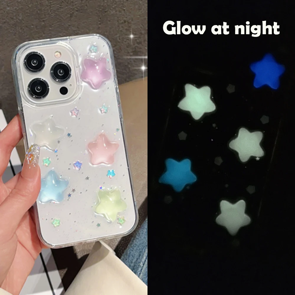 Super Cute Glow in dark Case for iPhone 16 15 14 13 17 Pro Max