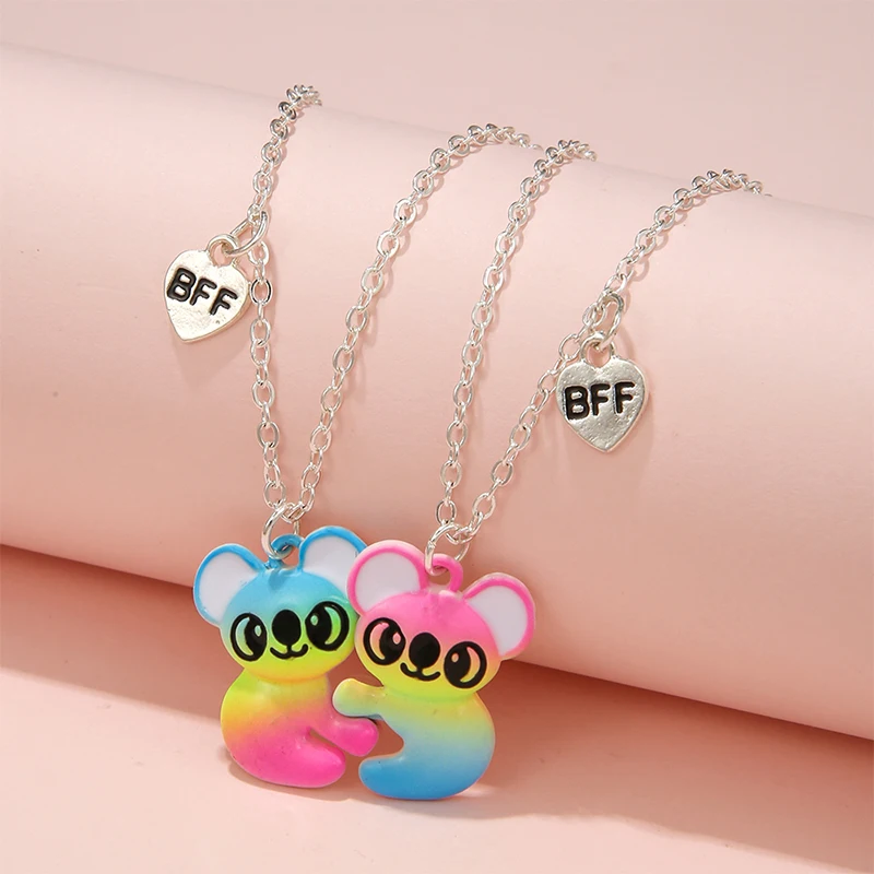 2Pcs/set Cute Koala Pendant Best Friend Forever Girl BFF Chain