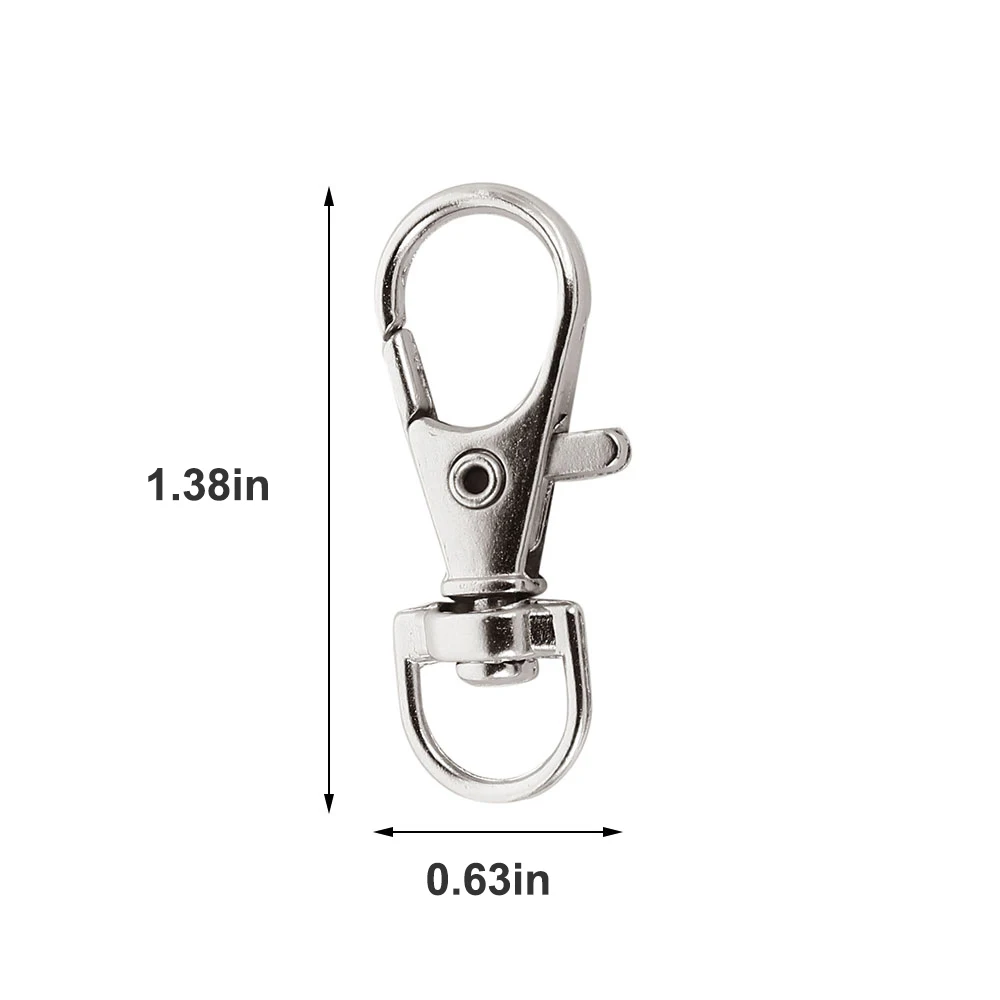 Swivel Lobster Clasp Stainless Steel Key Ring Clasp Portable Dring Snap Buckle Jewelry DIY Crafts Lanyard Chain 25/50/100/200Pcs spring ring clasp metal lobster claw clasps metal keyring clasp snap hook keychain rings metal keyring snap hook