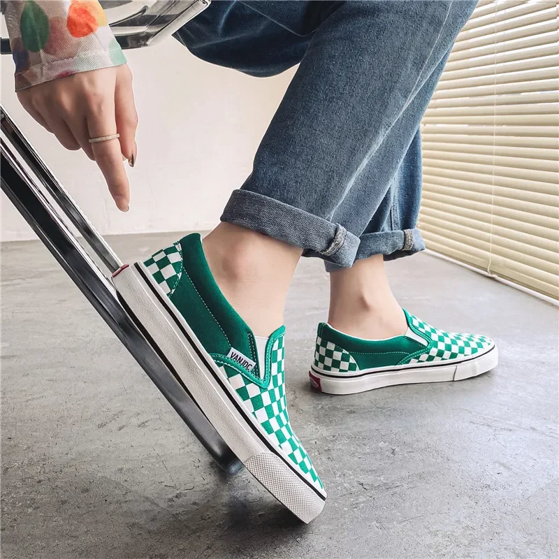 Women Sneakers Chessboard Canvas Shoes for Women Casual Sneakers Ladies Walking Shoes Slip on Loafers Sport Baskets Femme Compens&eacute;es women shoes women sneakers casual shoes