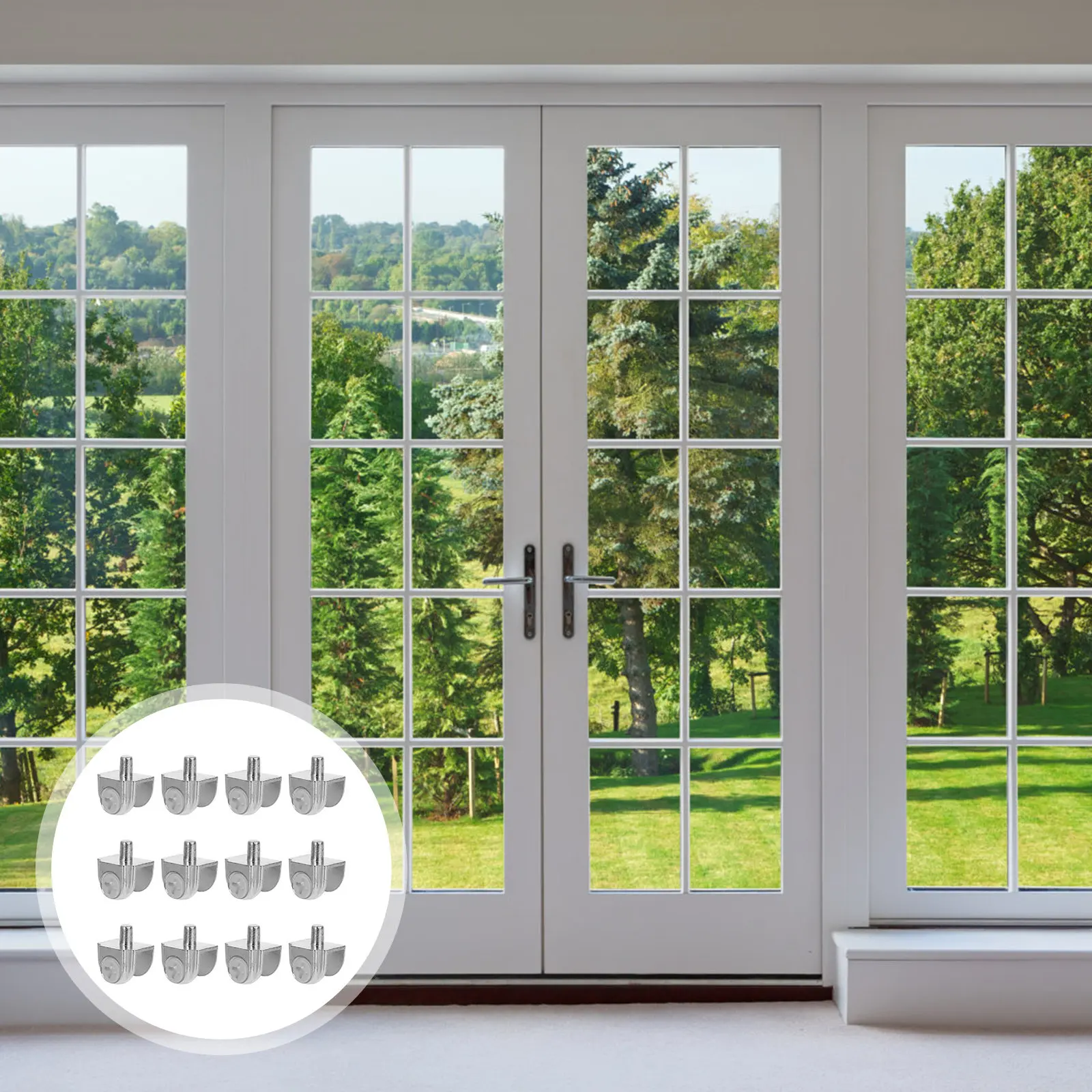 샤워실 유리 선반 홀더용 20개 클립 아연 합금 욕실 주방 브래킷 유리 지지대 ..