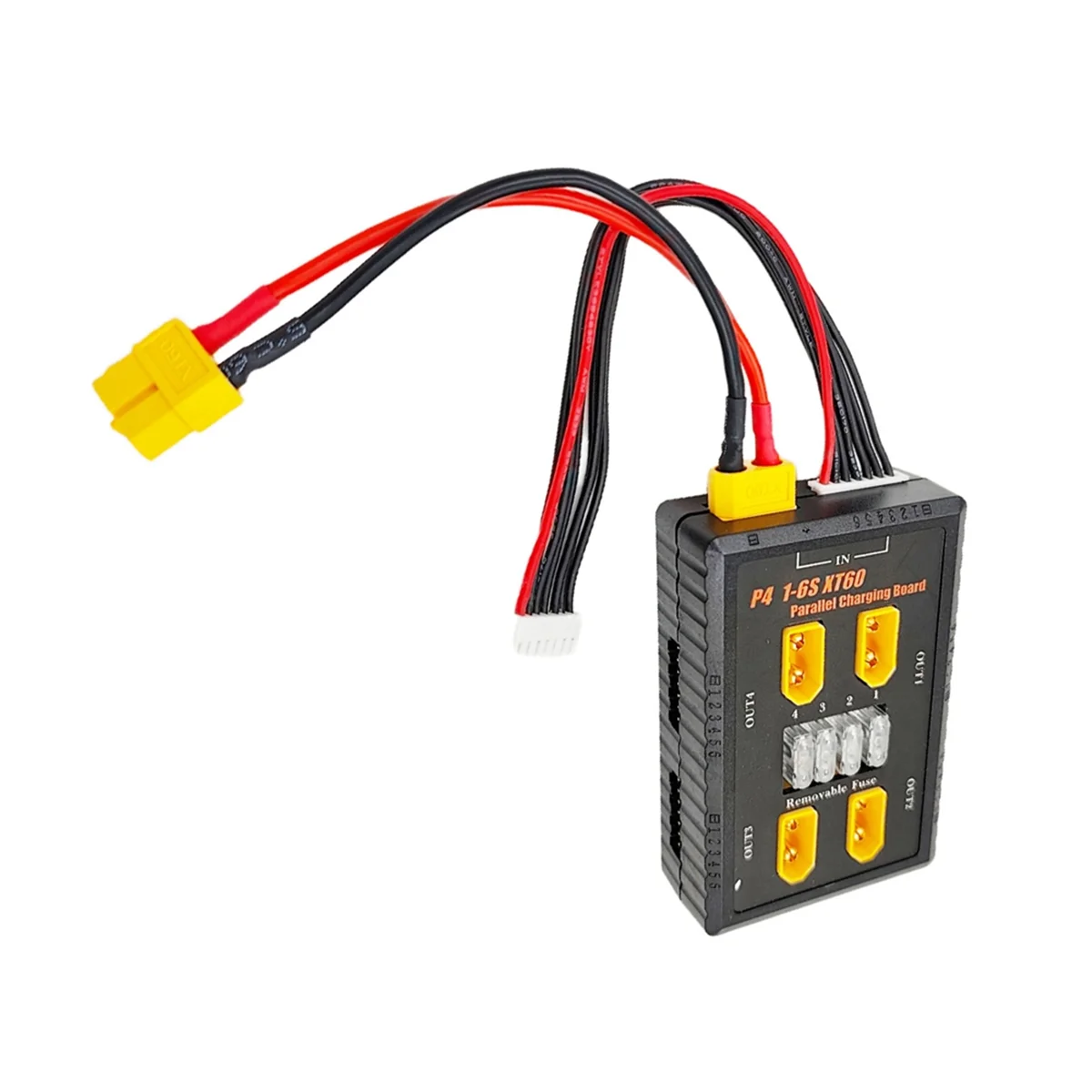 Параллельная зарядная плата XT60 1-6S 4 канала 20A для аккумуляторов RC