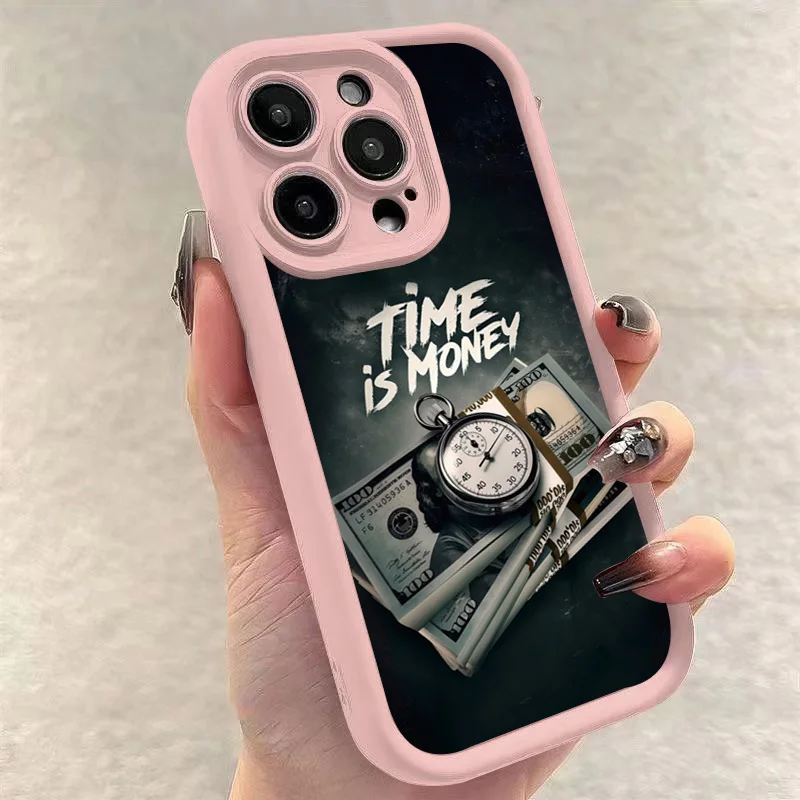 Luxury Time is Money Printed Soft Phone Case Cover