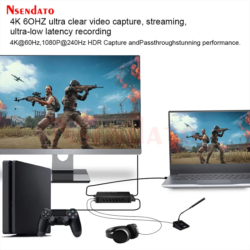 4K 60Hz HDMI Live Stream Switcher & Video Capture Card - Dual Input USB 3.0 For Gaming & Streaming
